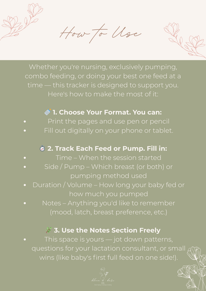 Nuture Notes™ | Feeding & Pumping Tracker